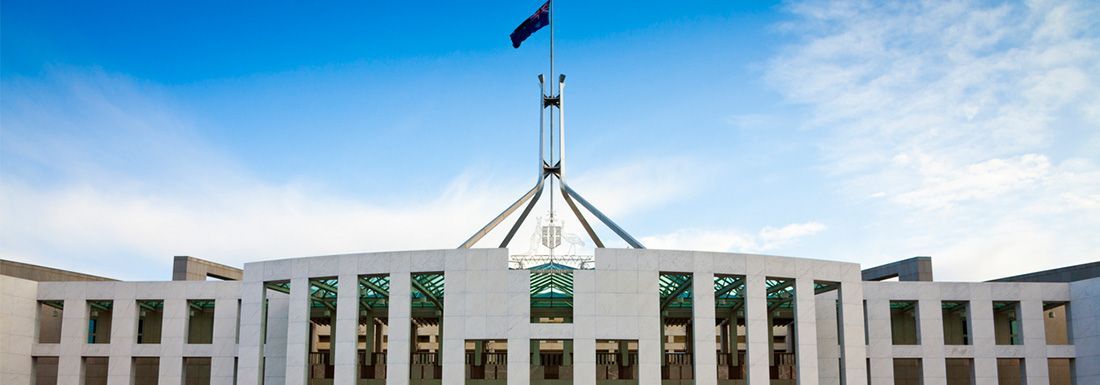 A female and male florist at a store counter looking at a computer.