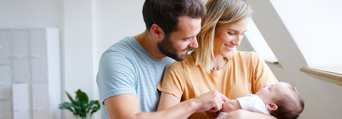 New parents with a young baby