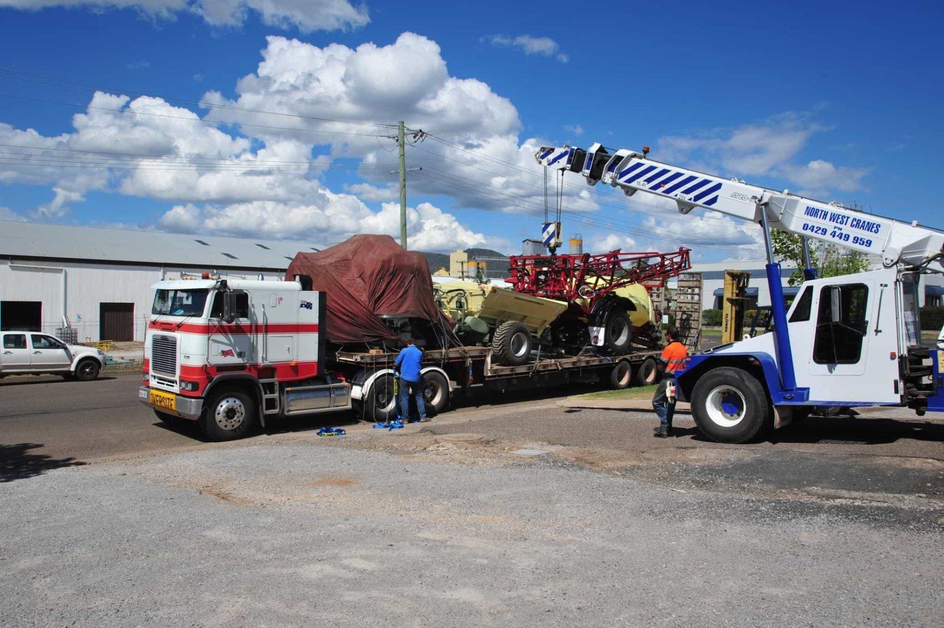 Heavy Machine Loaded In Truck — Heavy Machinery Repairs in Tamworth, NSW