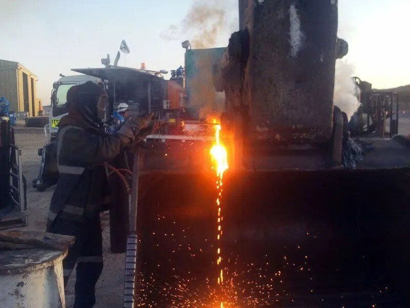 Man With Protective Suit Welding Metal — Fabrication in Tamworth, NSW