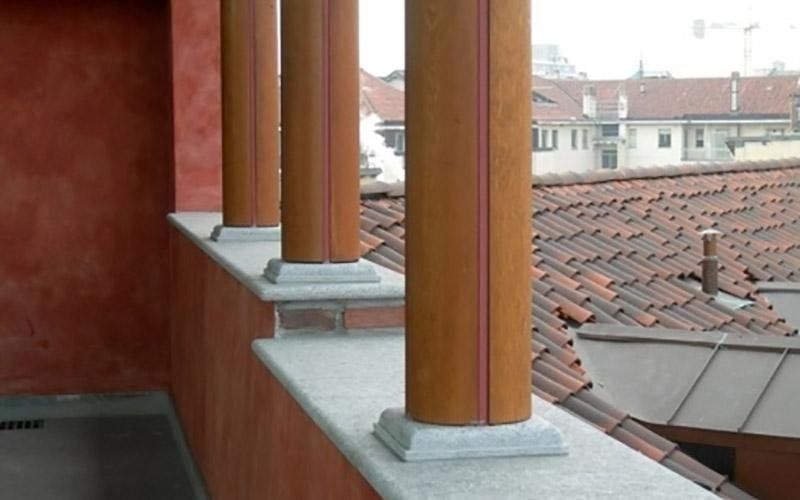 Lavorazione in pietra di Luserna fiammata uniforme