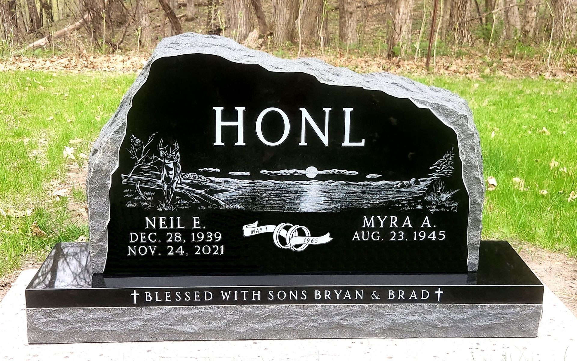 Gravestone, black stone with 