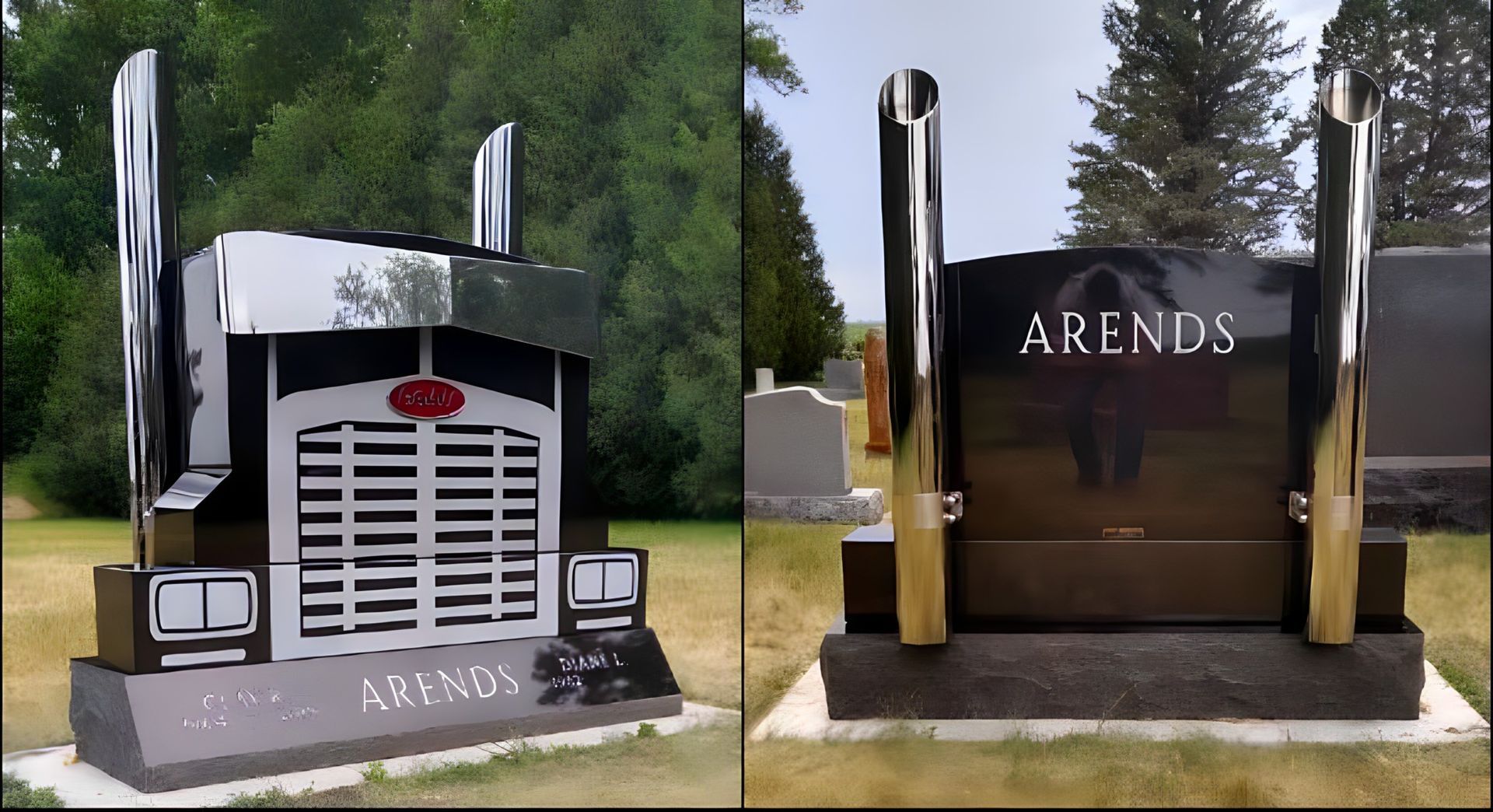Bronze memorial plaque with text and photo of Carolyn Marie Alexander, 1954-2012, with angel figures.