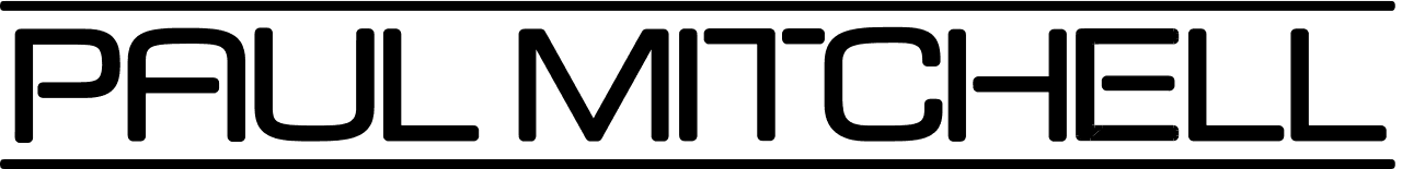 Ein schwarz-weißes Logo für Paul Mitchell
