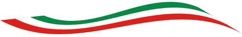 Waving green, white, and red ribbons.