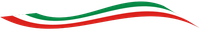 Waving green, white, and red ribbons.