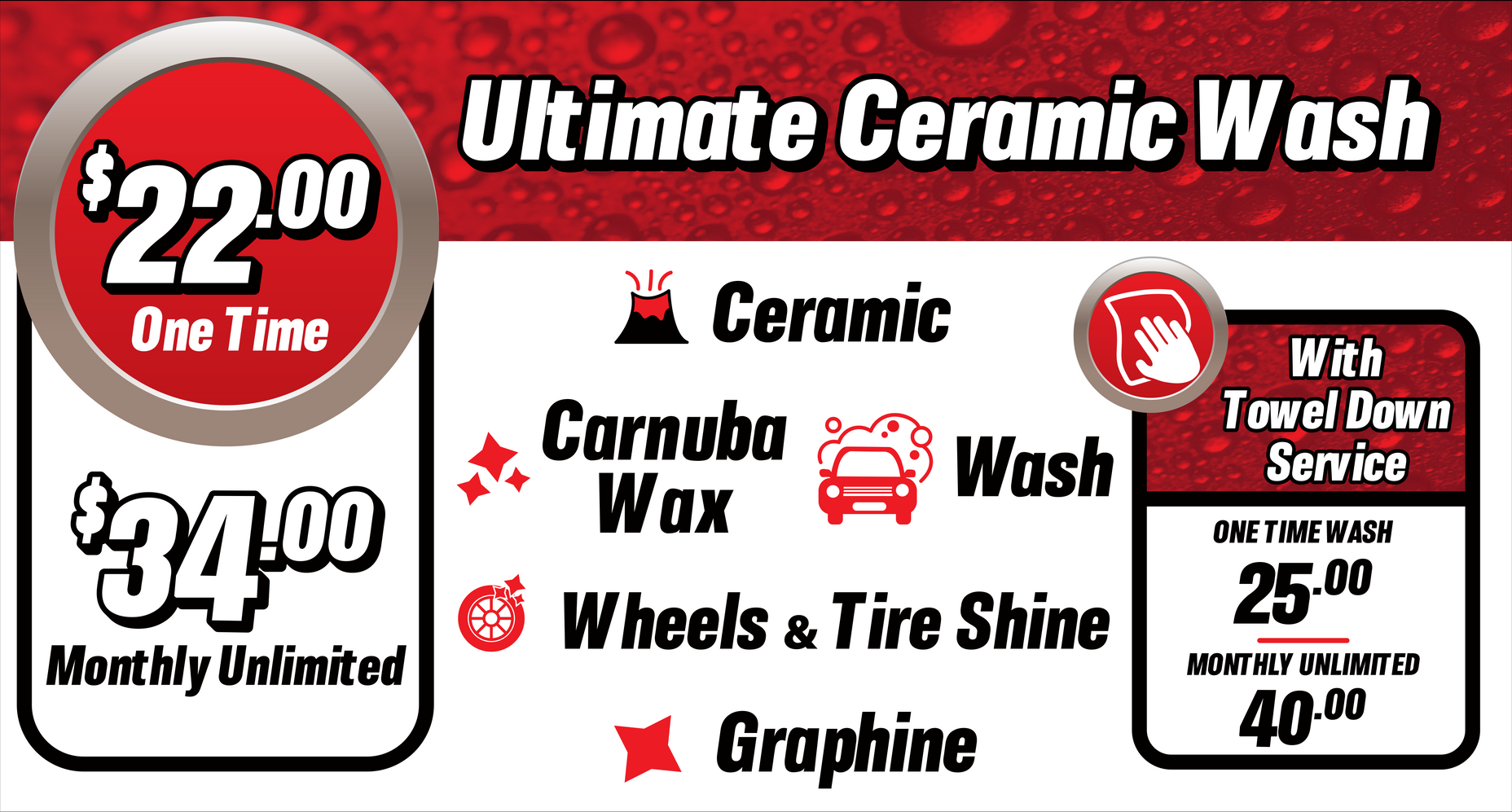Ultimate ceramic wash offers a one time car wash