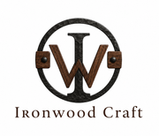 Ironwood Craft logo: stylized W inside a black ring with brown accents