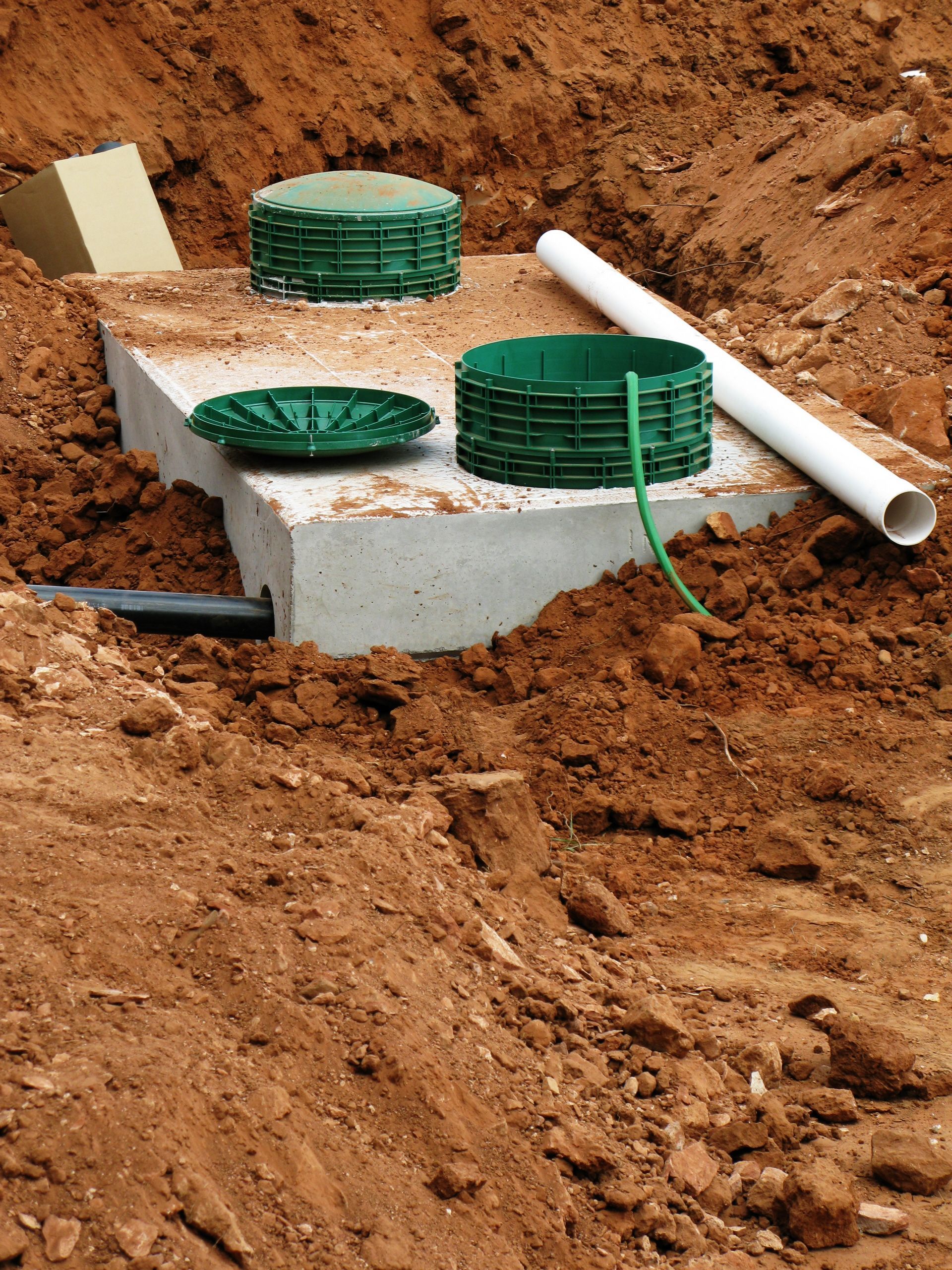 A Septic Tank Is Being Built In The Dirt - Clemmons, NC - Jetco Septic Service