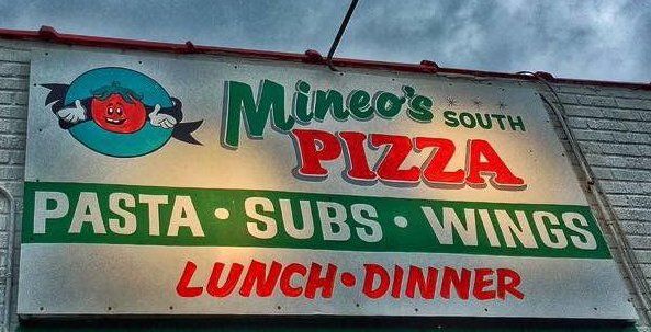 Mineo's Pizza building sign