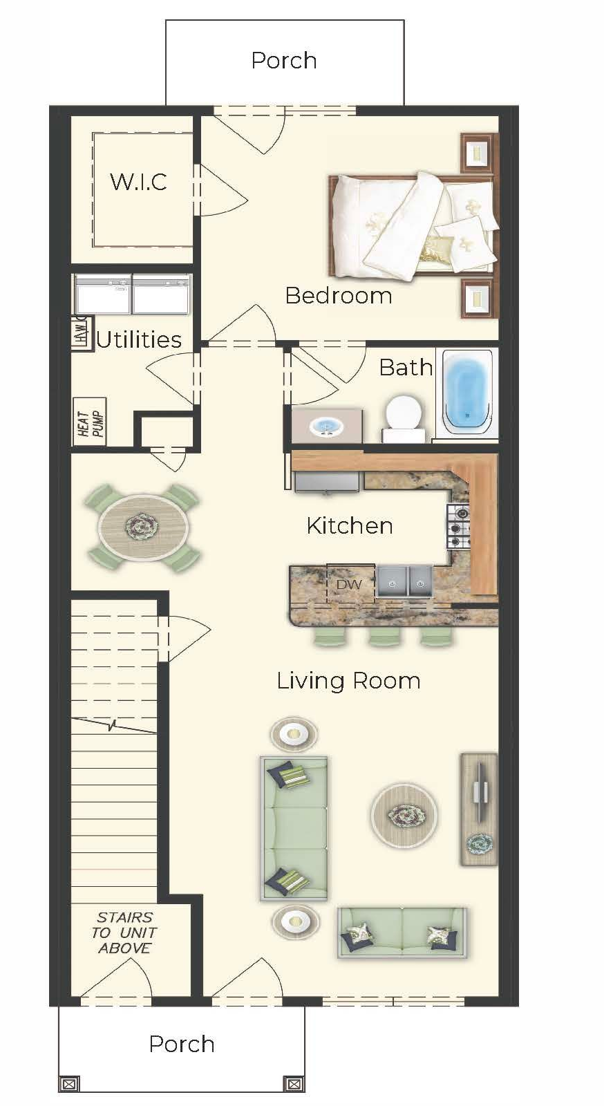 1BR/1BA floor plan