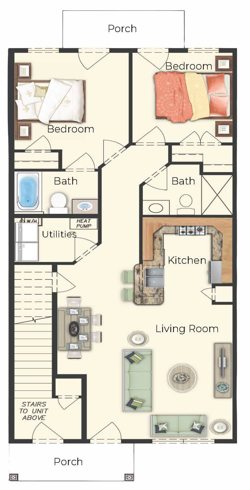 2BR/2BA floor plan