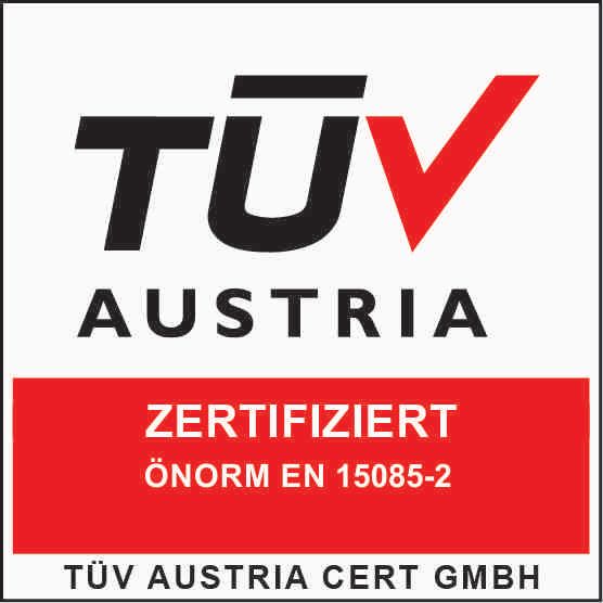 BEB Fertigungscenter - TÜV Austria ÖNORM EN 15085-2 zertifiziert