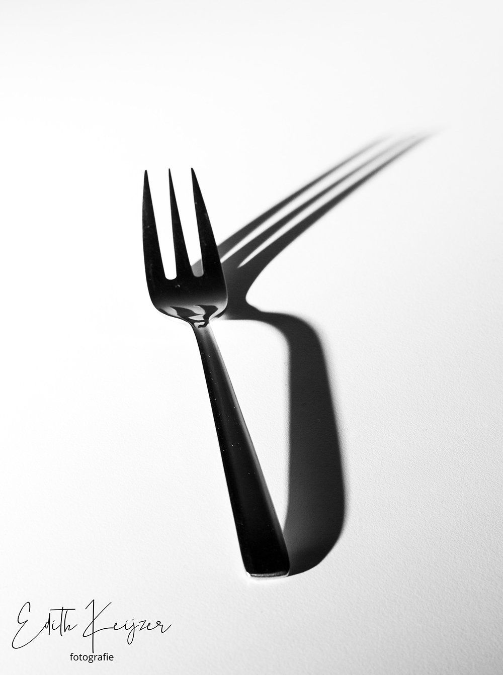 Compositie vork met schaduw