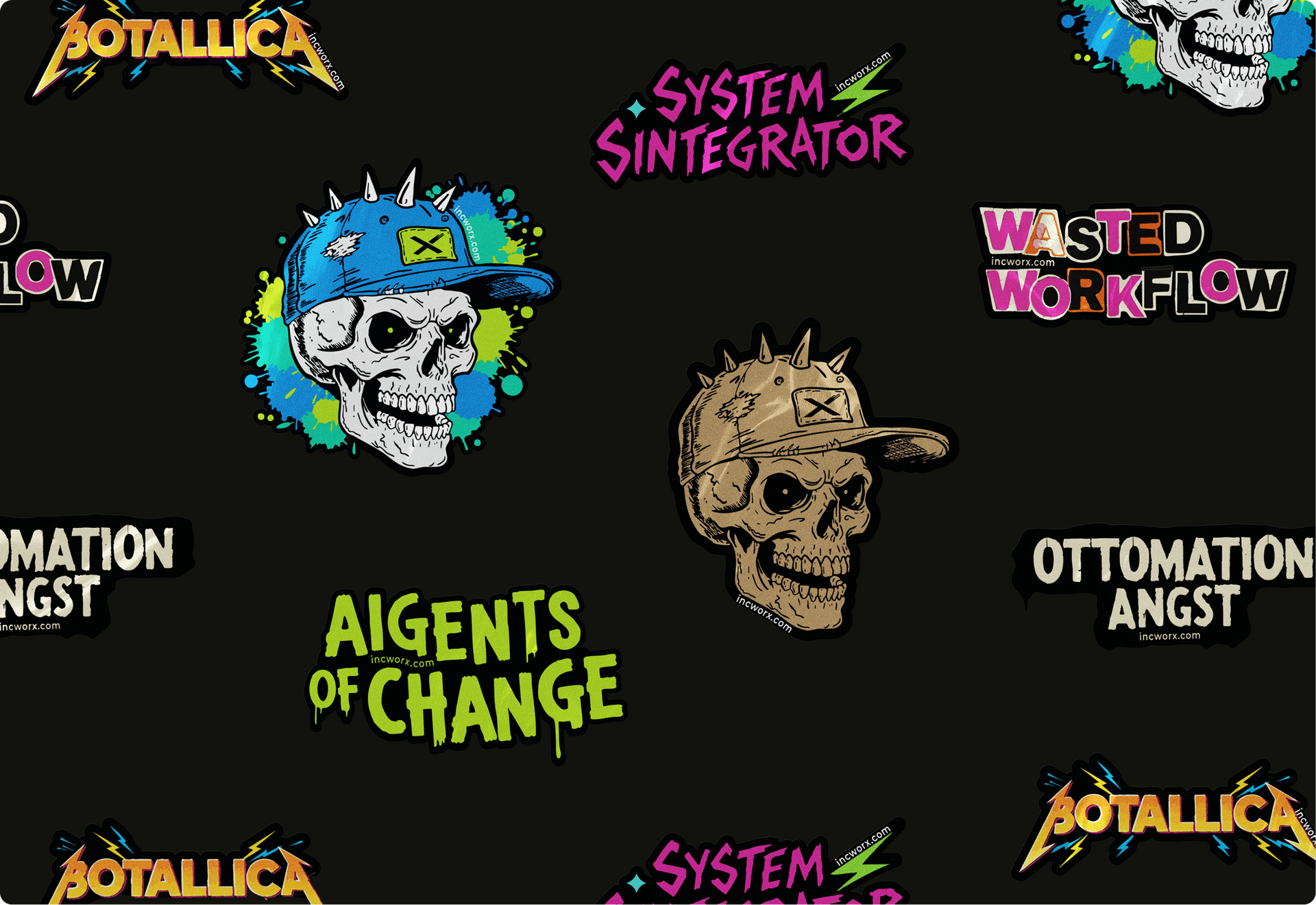 Dark gray textured background.