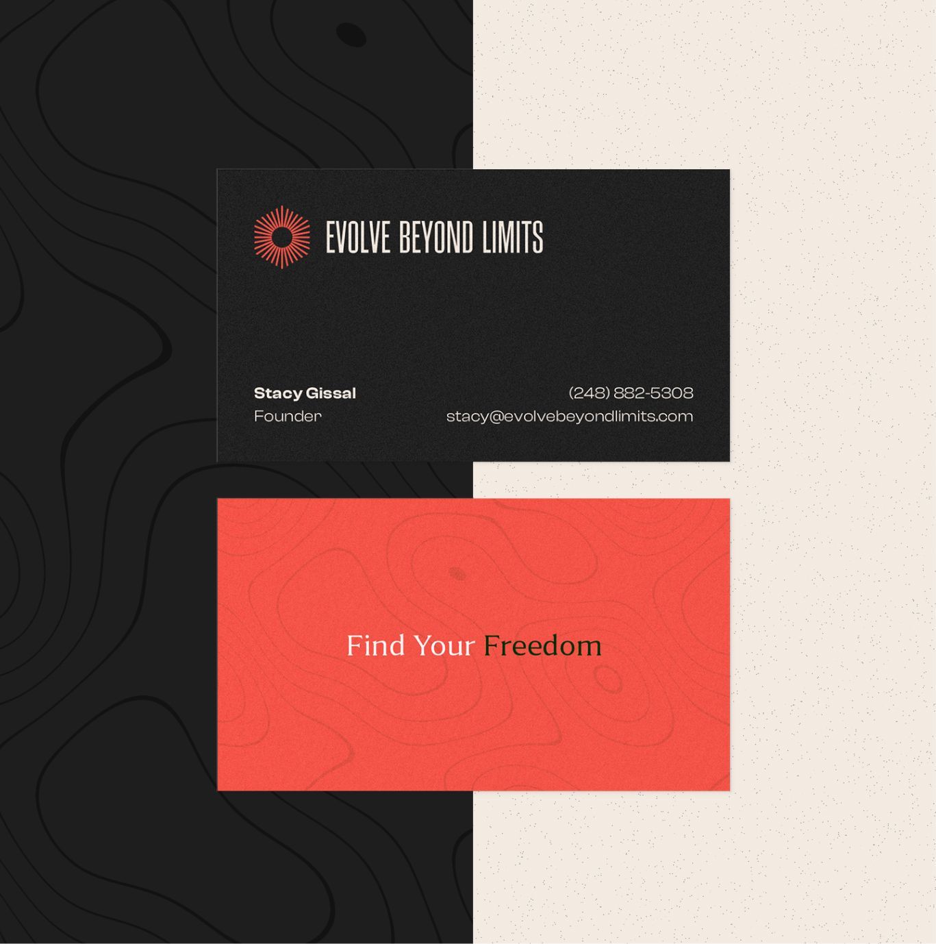 Business card design: Black card with 