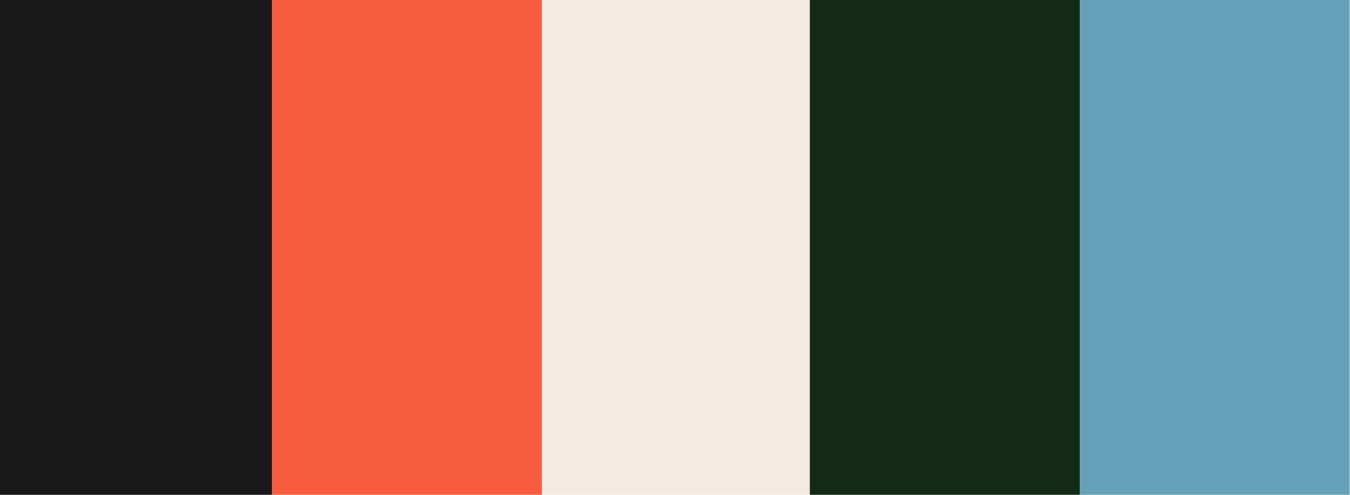 Vertical stripes in black, coral, cream, dark green, and light blue.