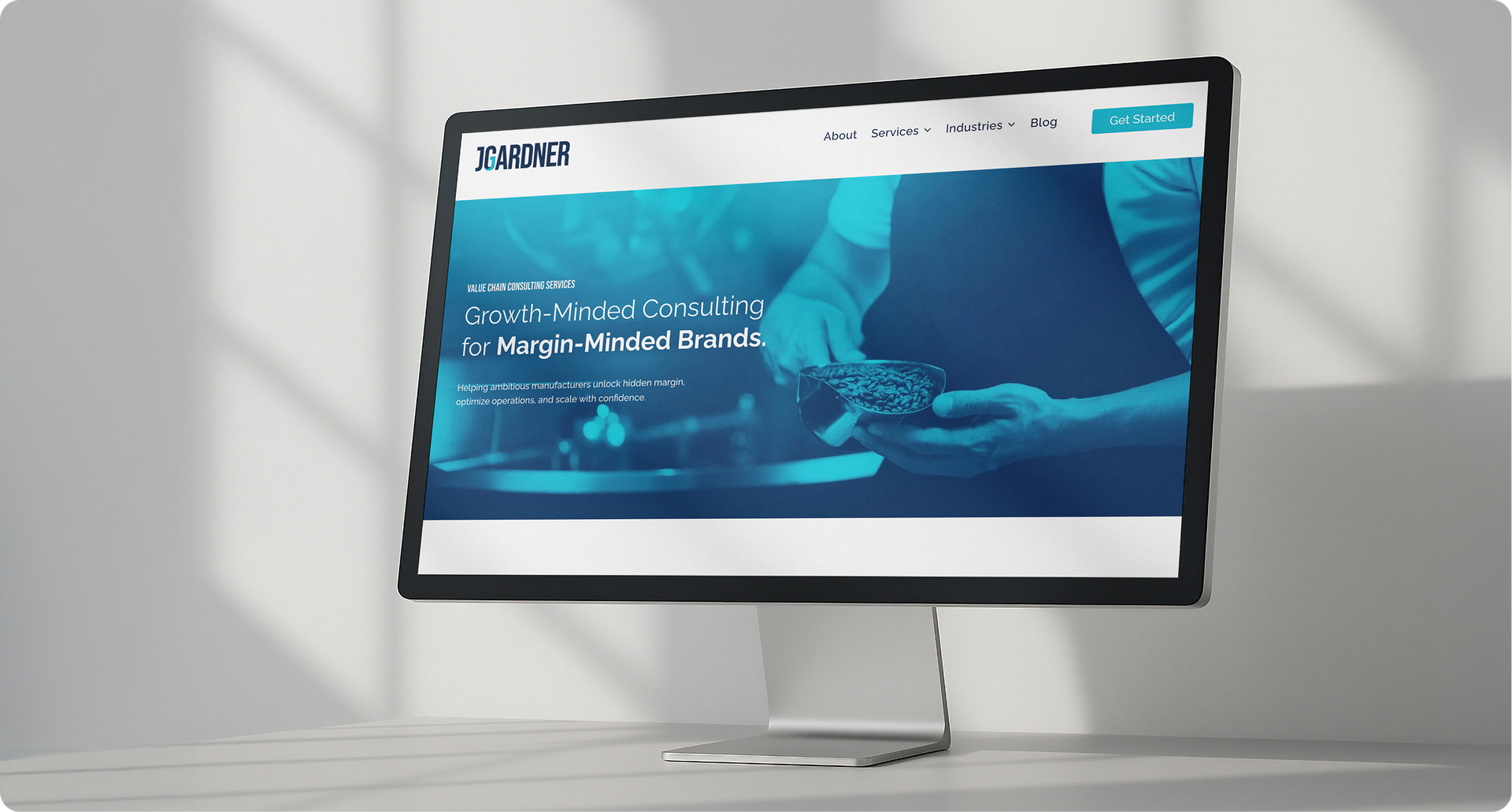 Website displayed on a computer screen, promoting mineral extraction.