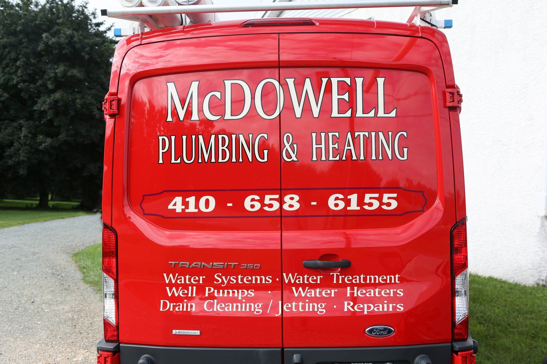 Back of a Red Van — Rising Sun, MD — McDowell Plumbing & Heating