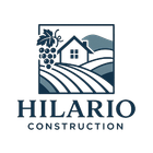 Logo for Hilario Construction featuring a house, vineyard, and text.