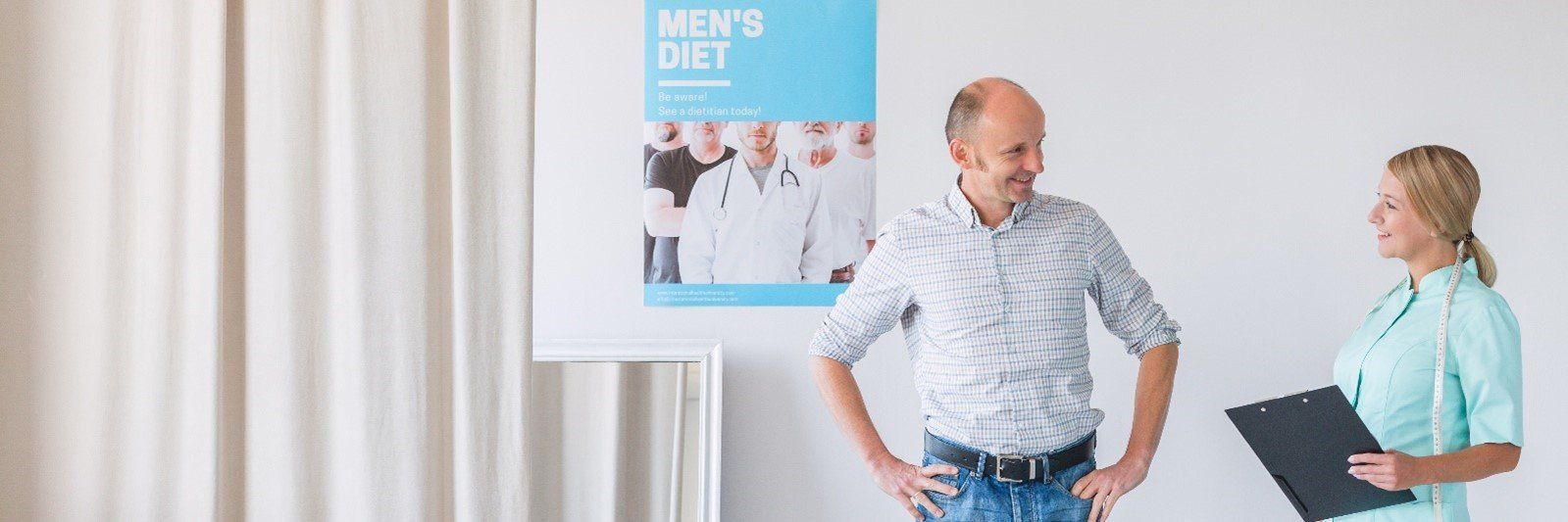 A adult man from members was consulting a medical expert for fitness and staying health
