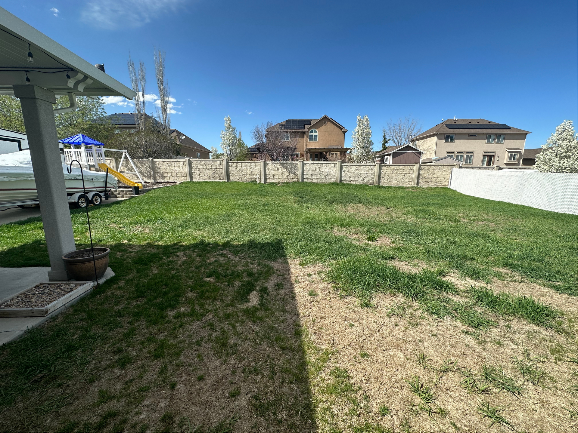 a before picture of backyard in utah