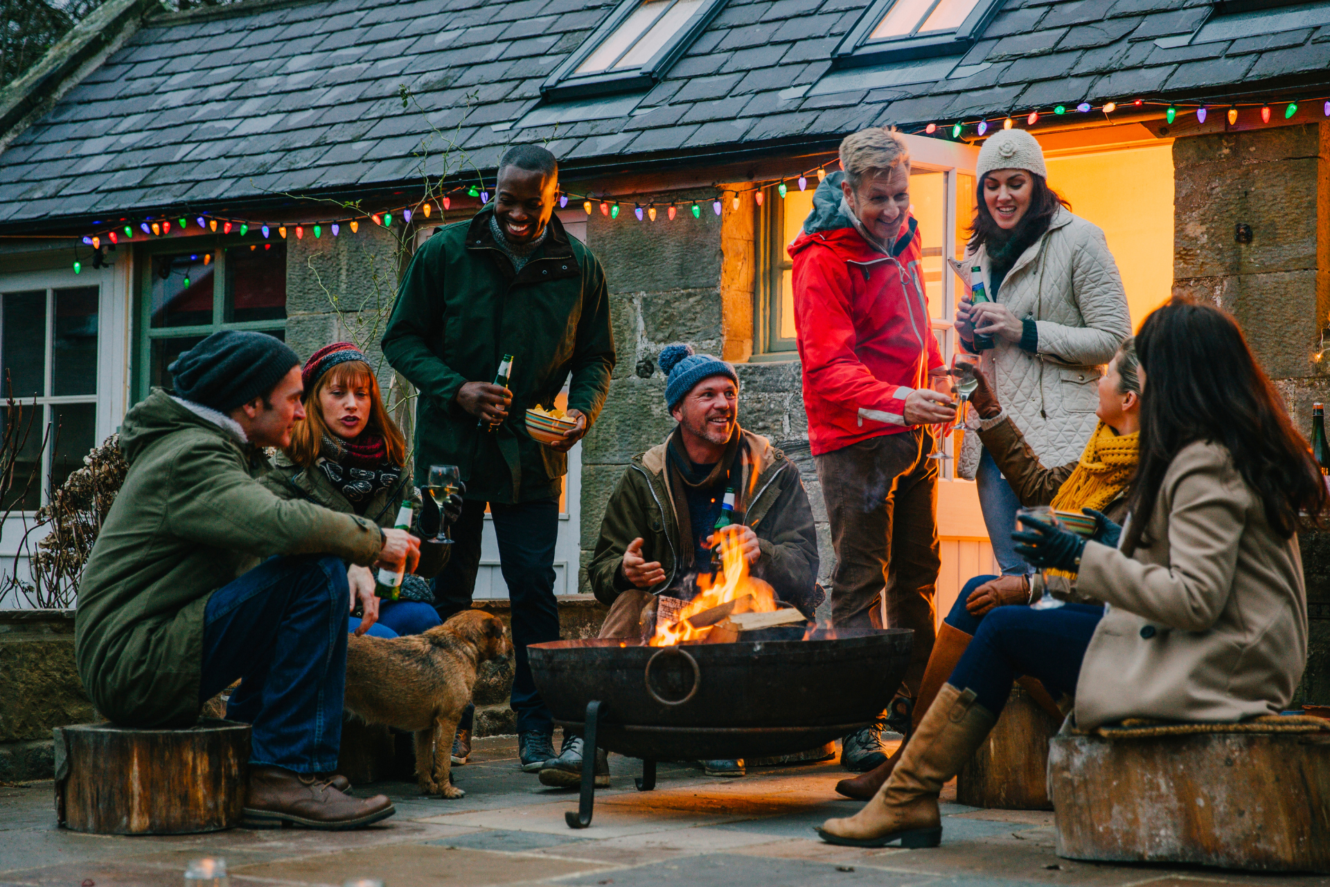 Friends at a Custom Fire Pit