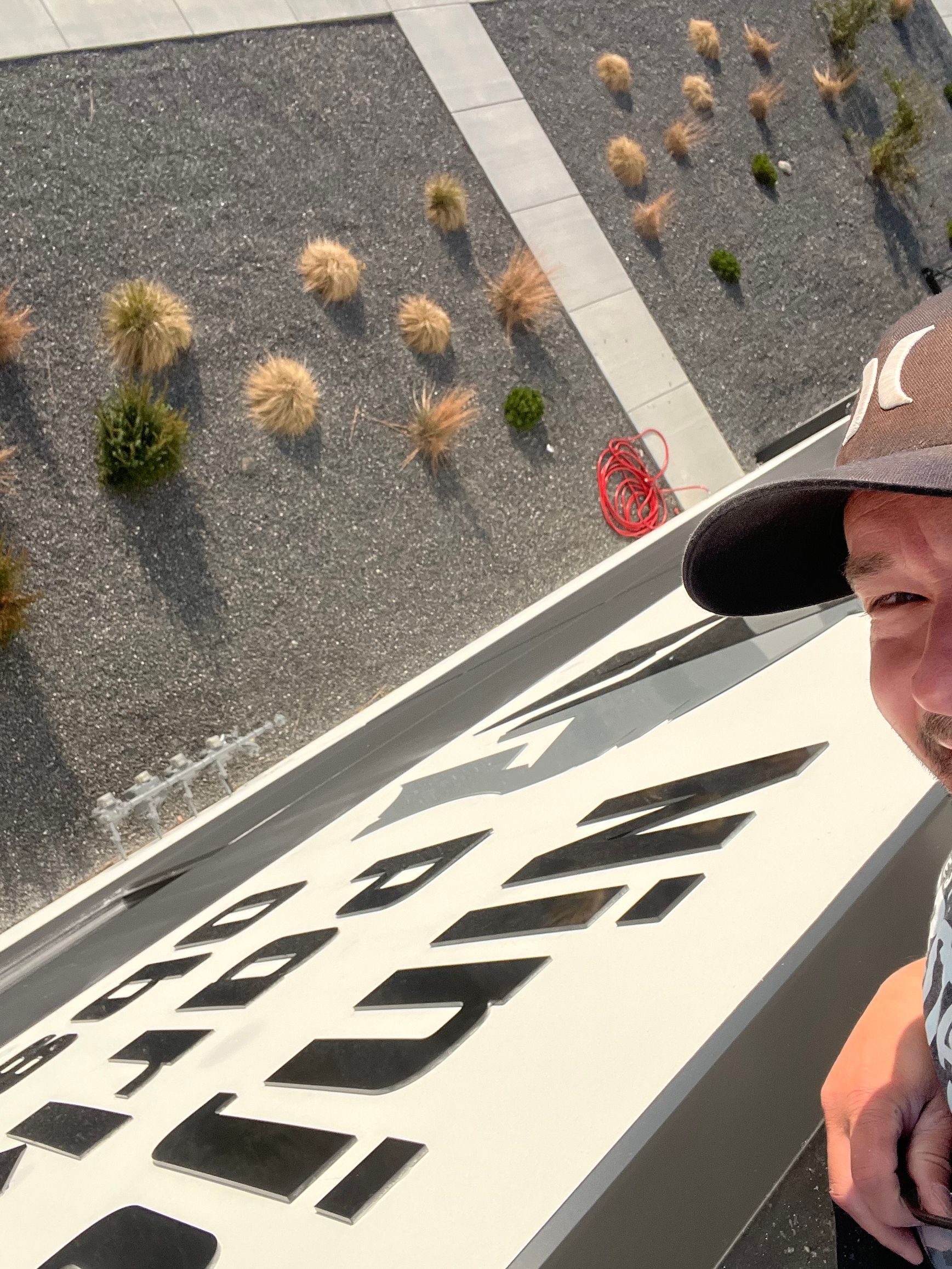 On top of the building
