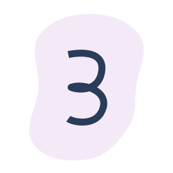 The number three is on a purple circle on a white background.