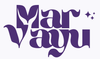 Un logotipo morado para una empresa llamada mar vayu sobre un fondo blanco.