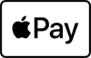 A black and white apple pay logo on a white background.