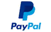 A close up of a paypal logo on a white background.