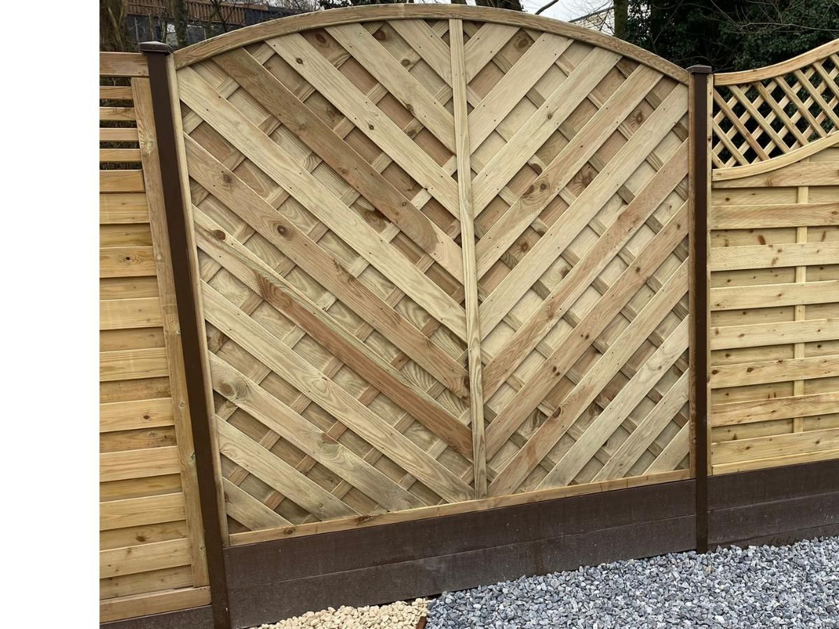 Nottingham Fencing V slatted Arched Fence Panel