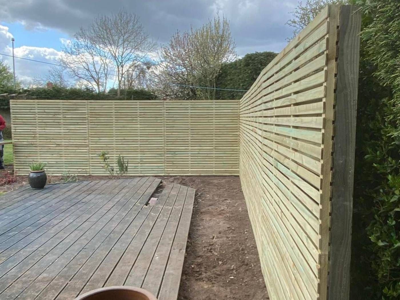 side view of privacy garden fencing in Keyworth