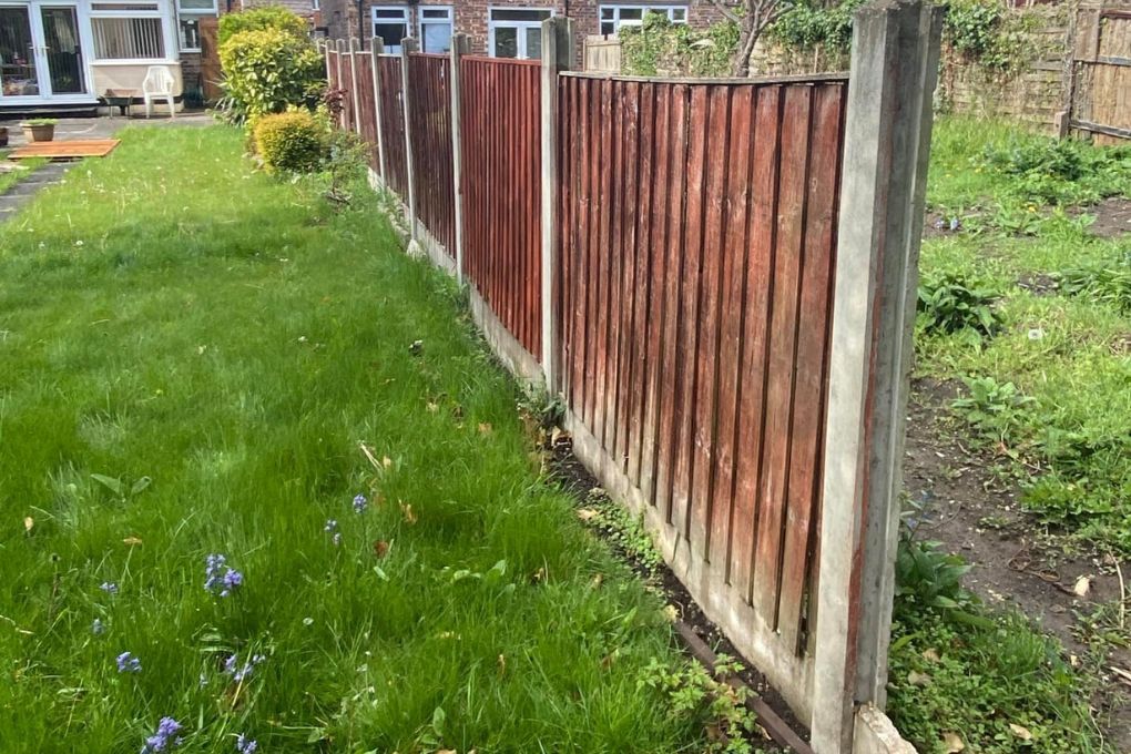 old garden fencing in Carlton before removal