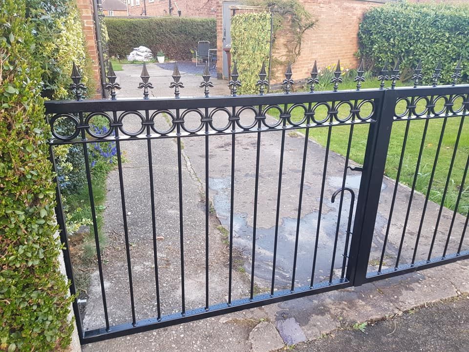 metal driveway gates with pedestrian gate in Nottingham