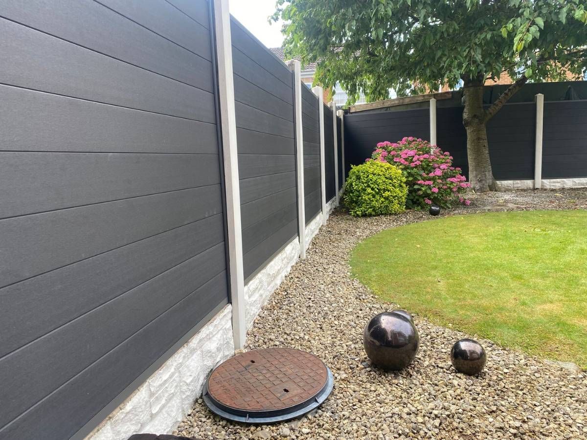 replacement grey composite fencing in Kirkby in Ashfield