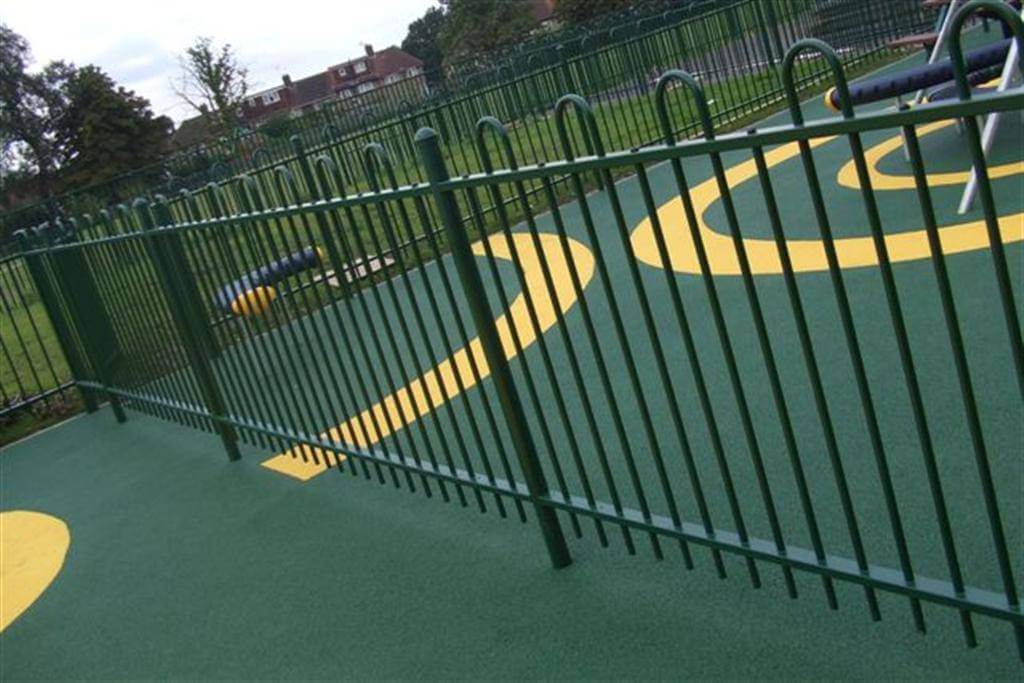Nottingham Fencing bow top metal railings for schools
