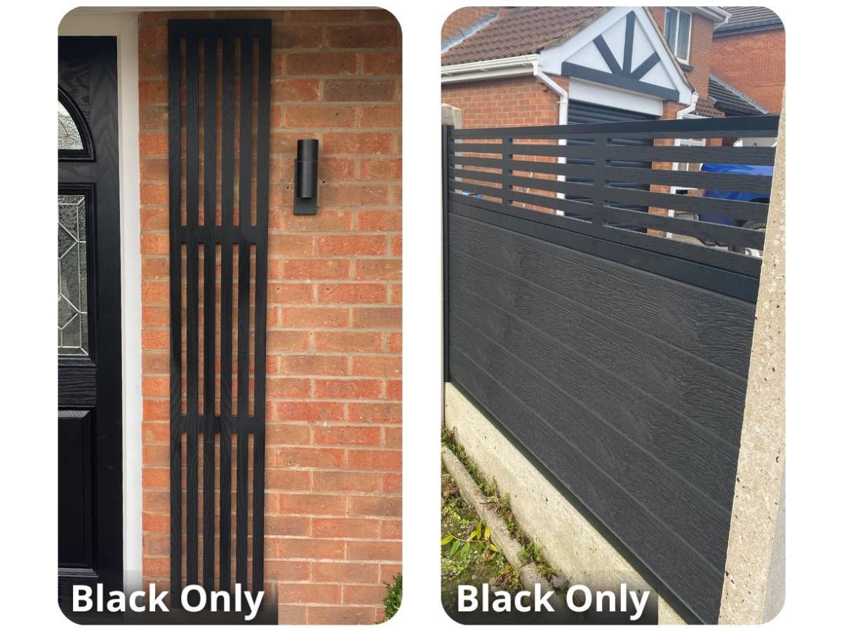 Nottingham Fencing black bar composite fencing trellis