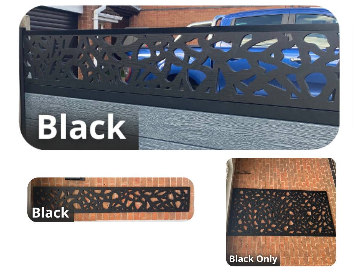 Nottingham Fencing black script composite fencing trellis
