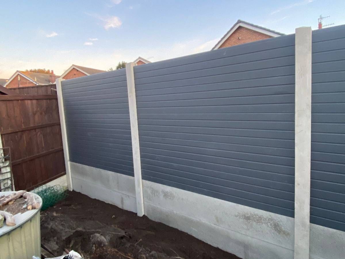 grey composite garden fencing in Wollaton
