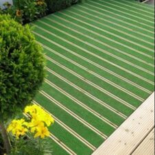 decking layers with non slip artificial grass