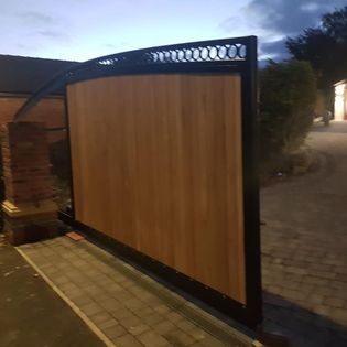 wood effect composite driveway gates in Nottingham