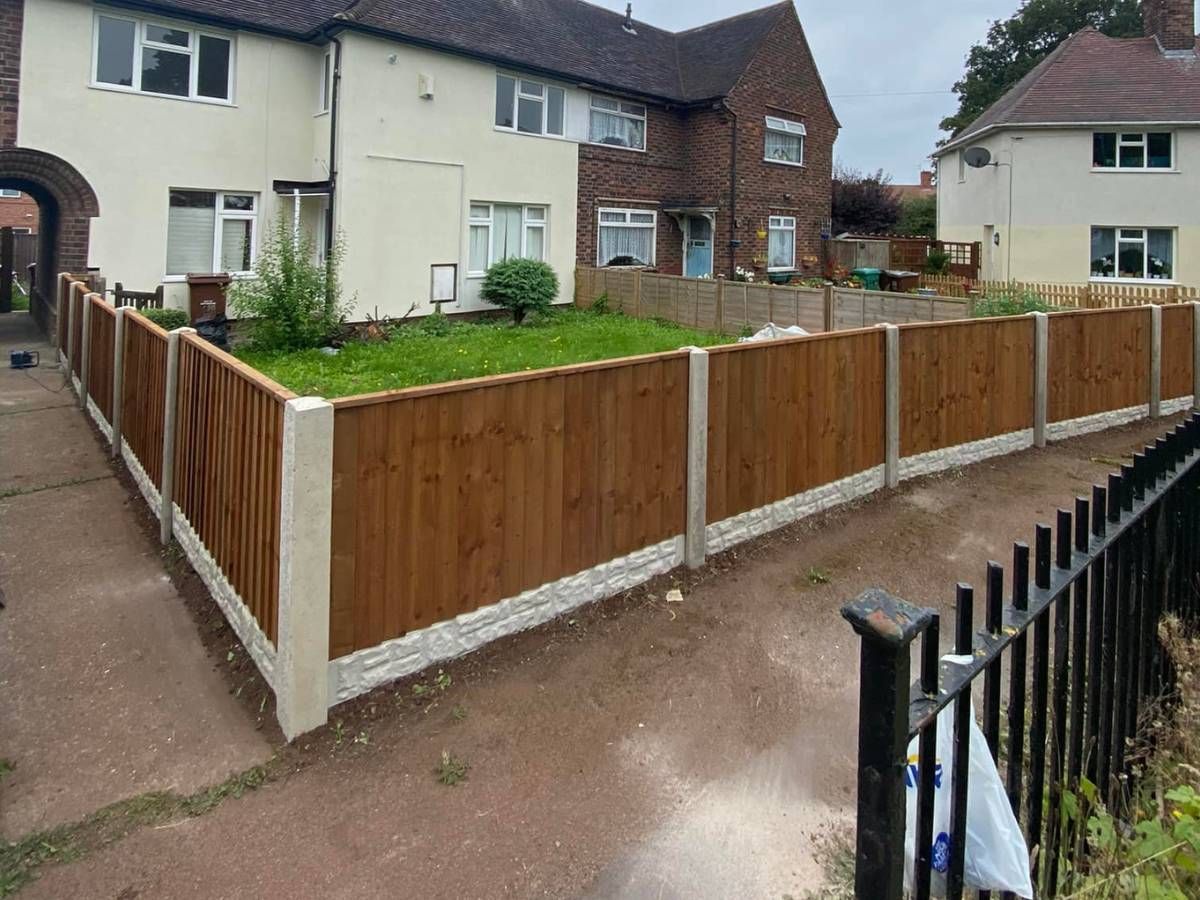 Nottingham Fencing new fence front garden fence with rock faced gravel boards in Gamston