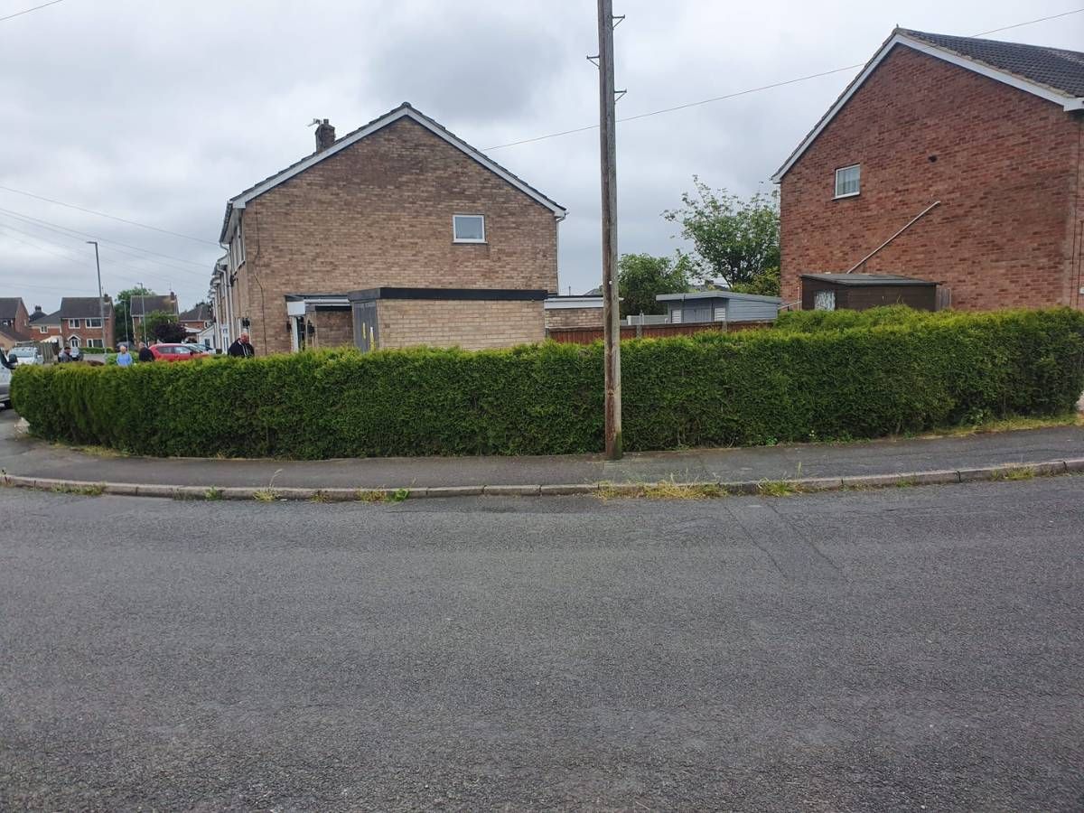 existing hedge to be replaced by a fence in Selston