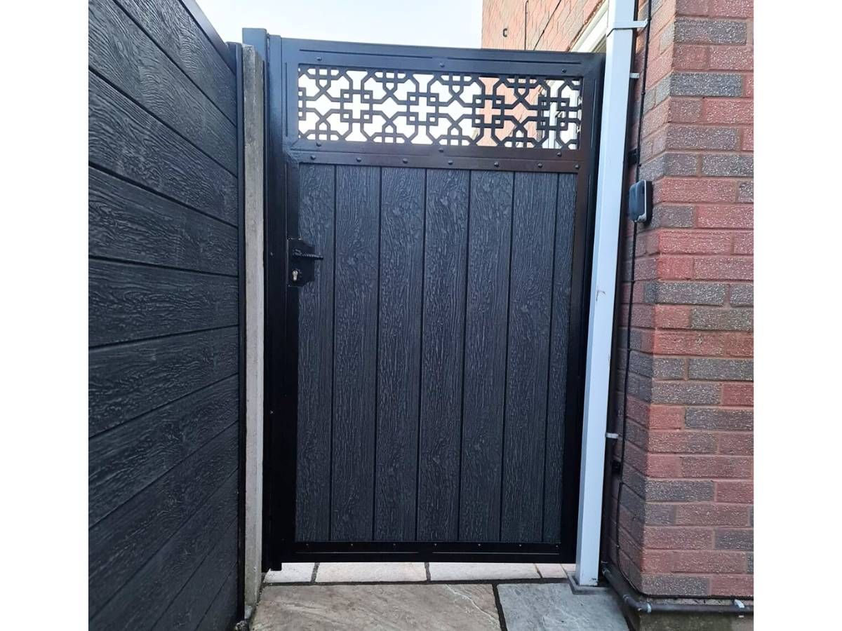 composite gate  alongside composite fence