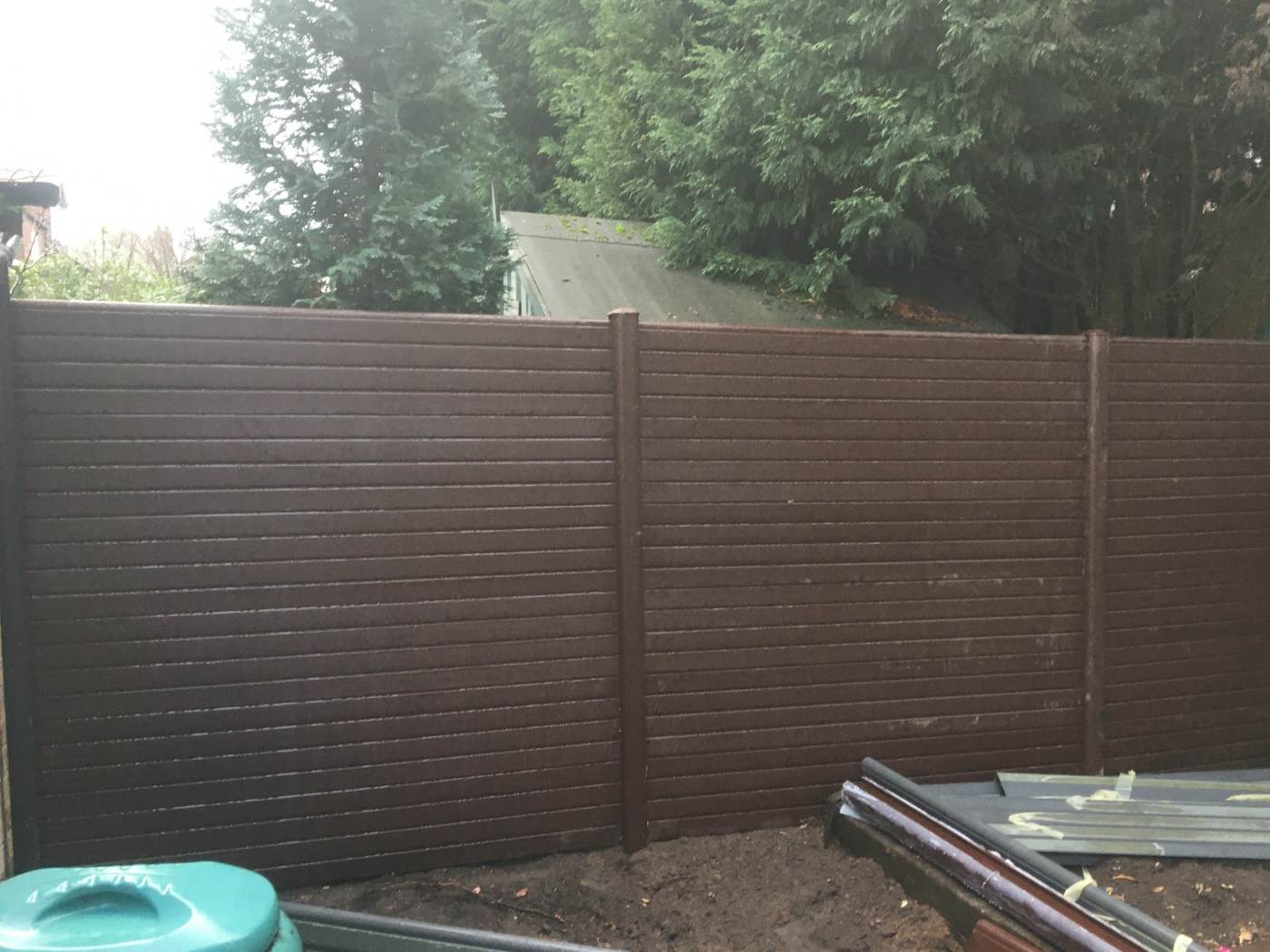 nottingham fencing completed brown composite fence