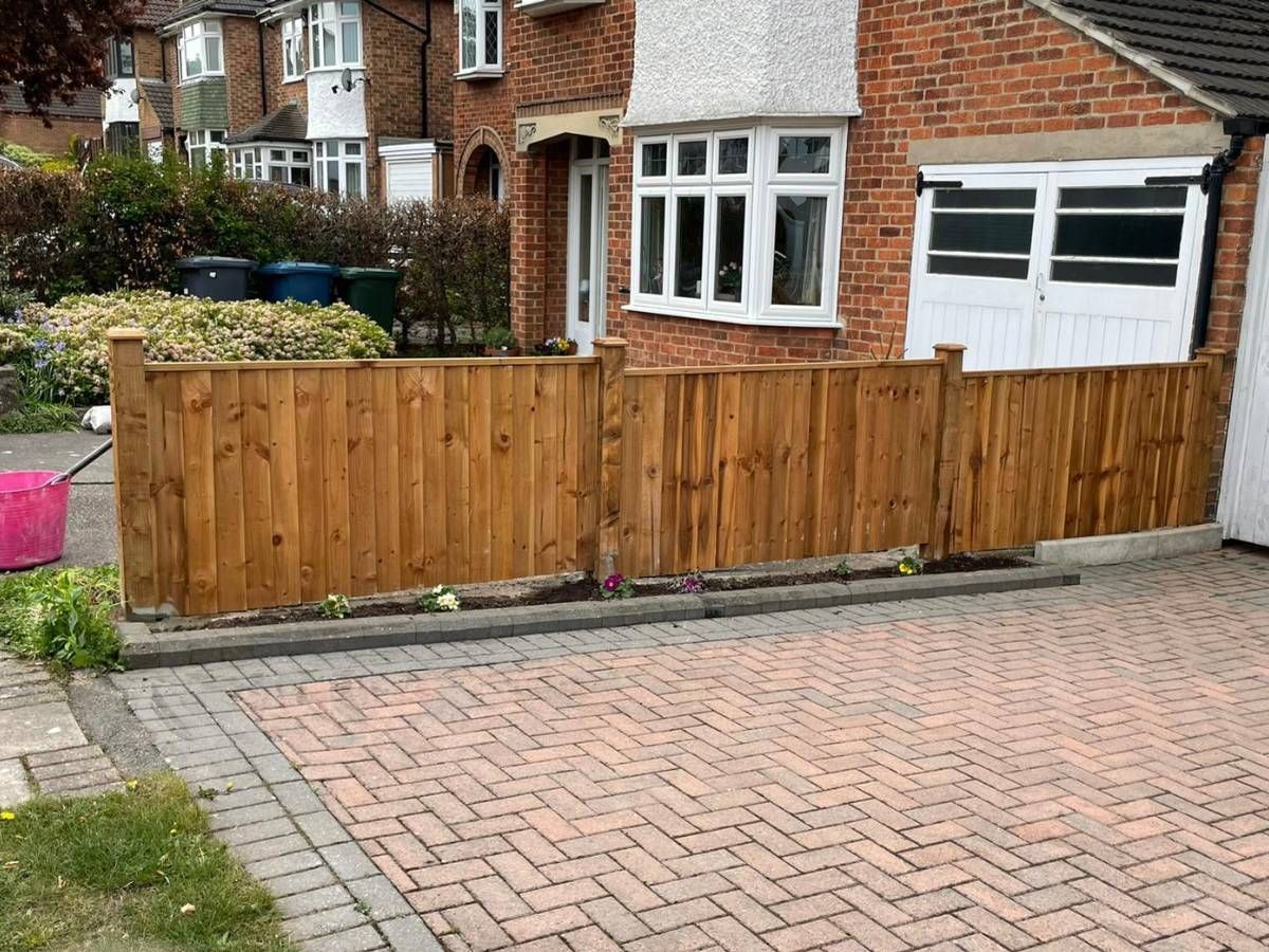 front driveway wooden fencing in West Bridgford