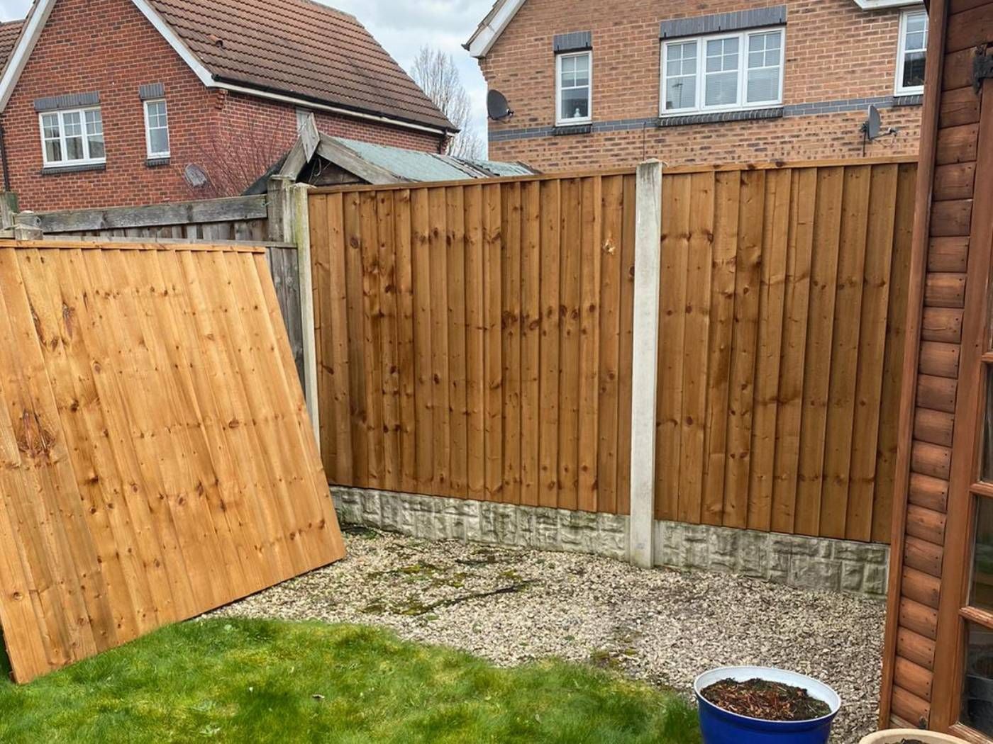 Nottingham Fencing new fence wooden fence with rock faced gravel boards in Basford