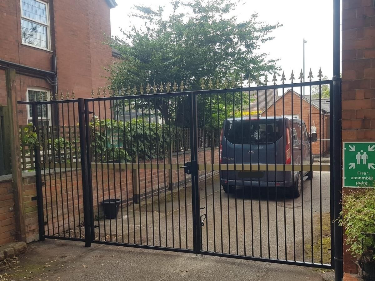 New Metal Driveway Gates at a Nottingham business